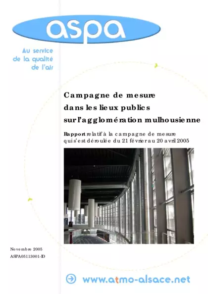Campagne de mesure dans les lieux publics sur l'agglomération mulhousienne