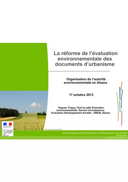 Evaluation environnementale des PLU : le contenu attendu du rapport de présentation