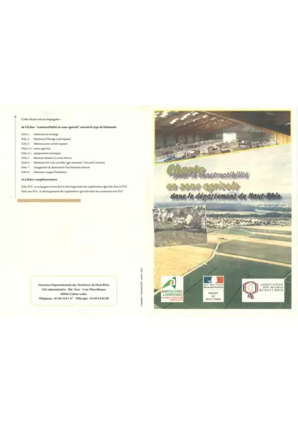 Charte pour la constructibilité en zone agricole dans le département du Haut-Rhin