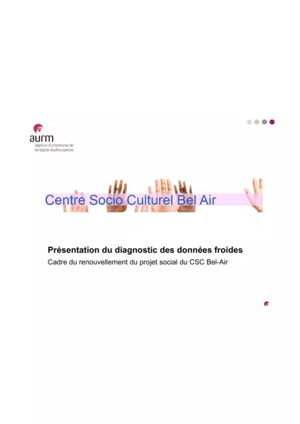 Centre Socio Culturel Bel Air : présentation du diagnostic des données froides