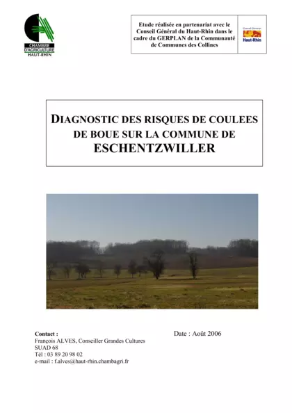 Diagnostic des risques de coulées de boue sur la commune de Eschentzwiller