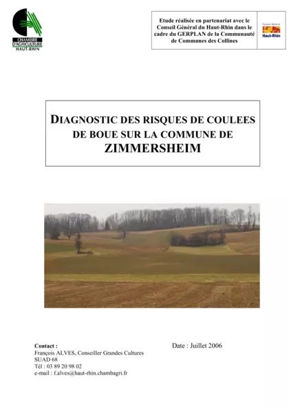 Diagnostic des risques de coulées de boue sur la commune de Zimmersheim