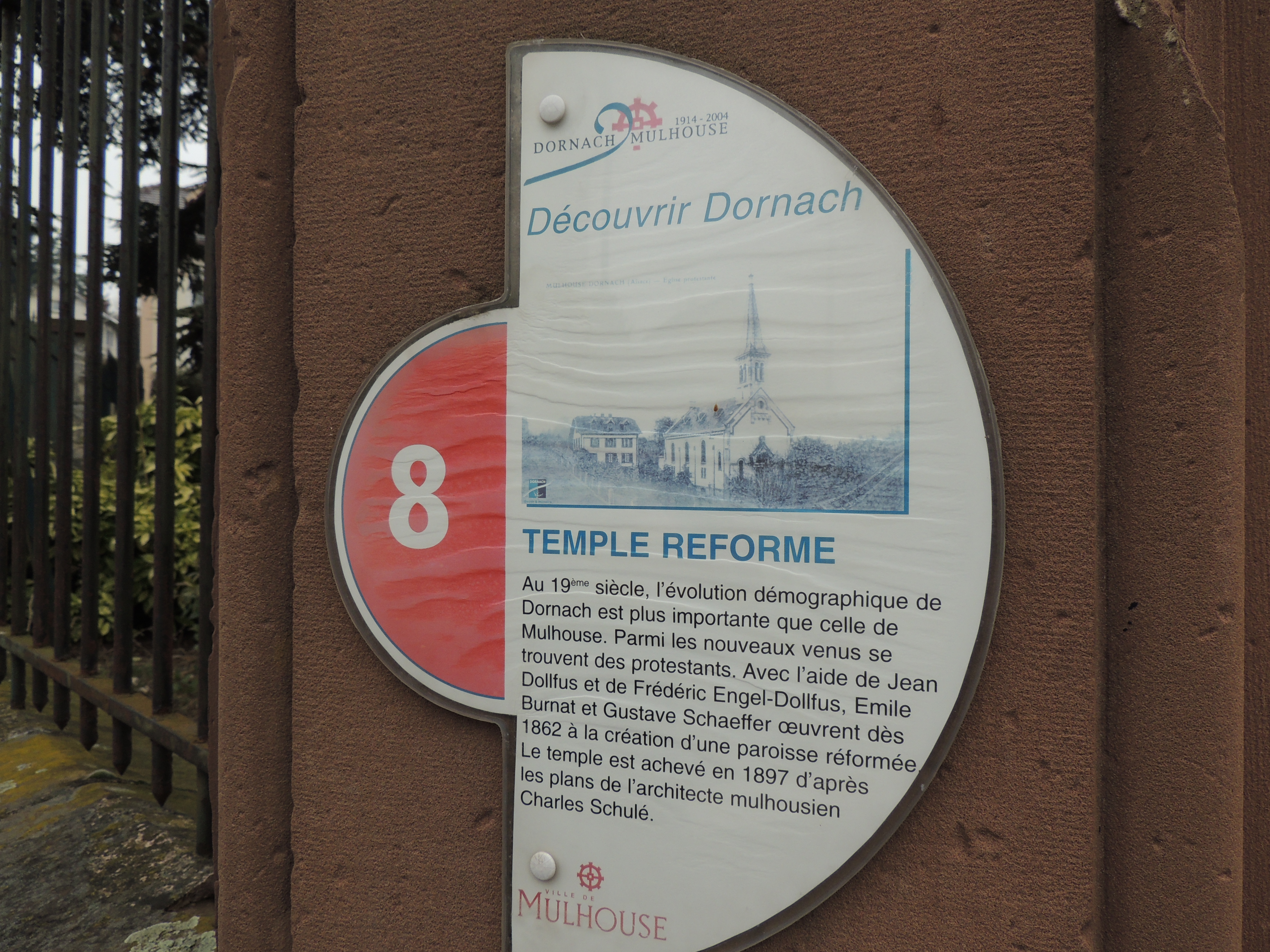 2013 Mulhouse Dornach plaquette informative temple réformé