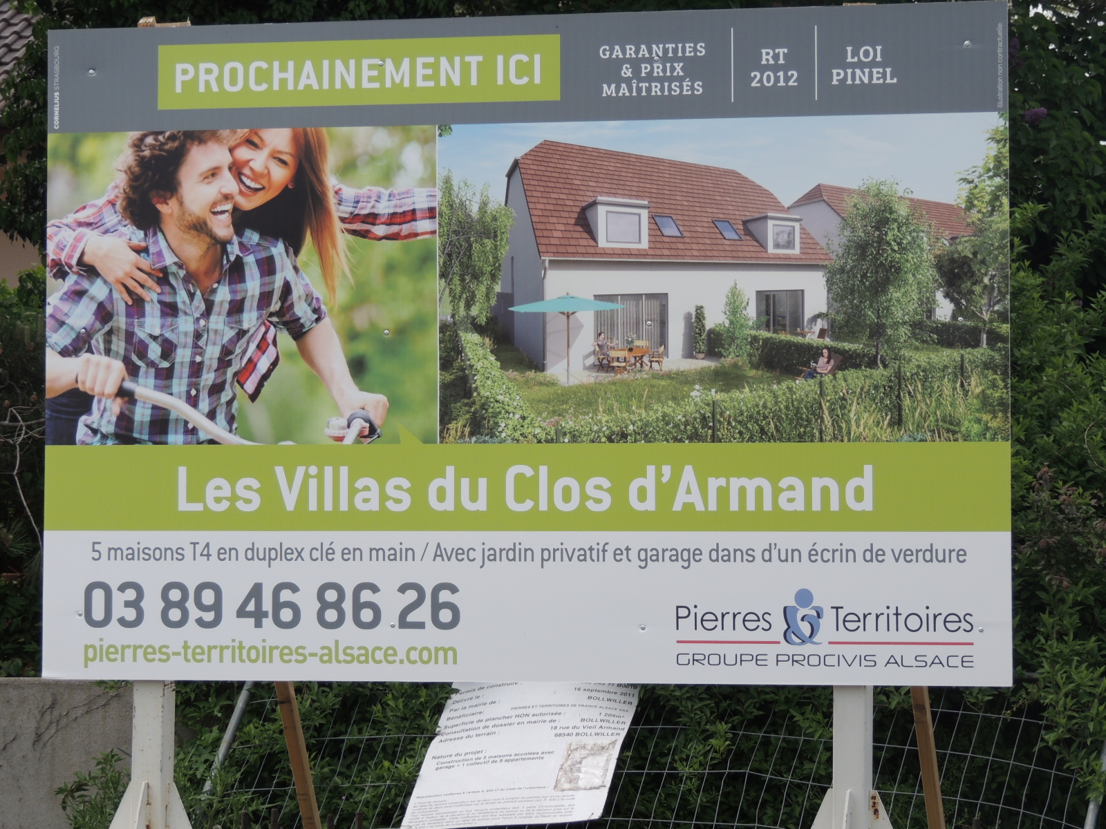 2016 Bollwiller affiche construction maisons : les villas du clos Armand