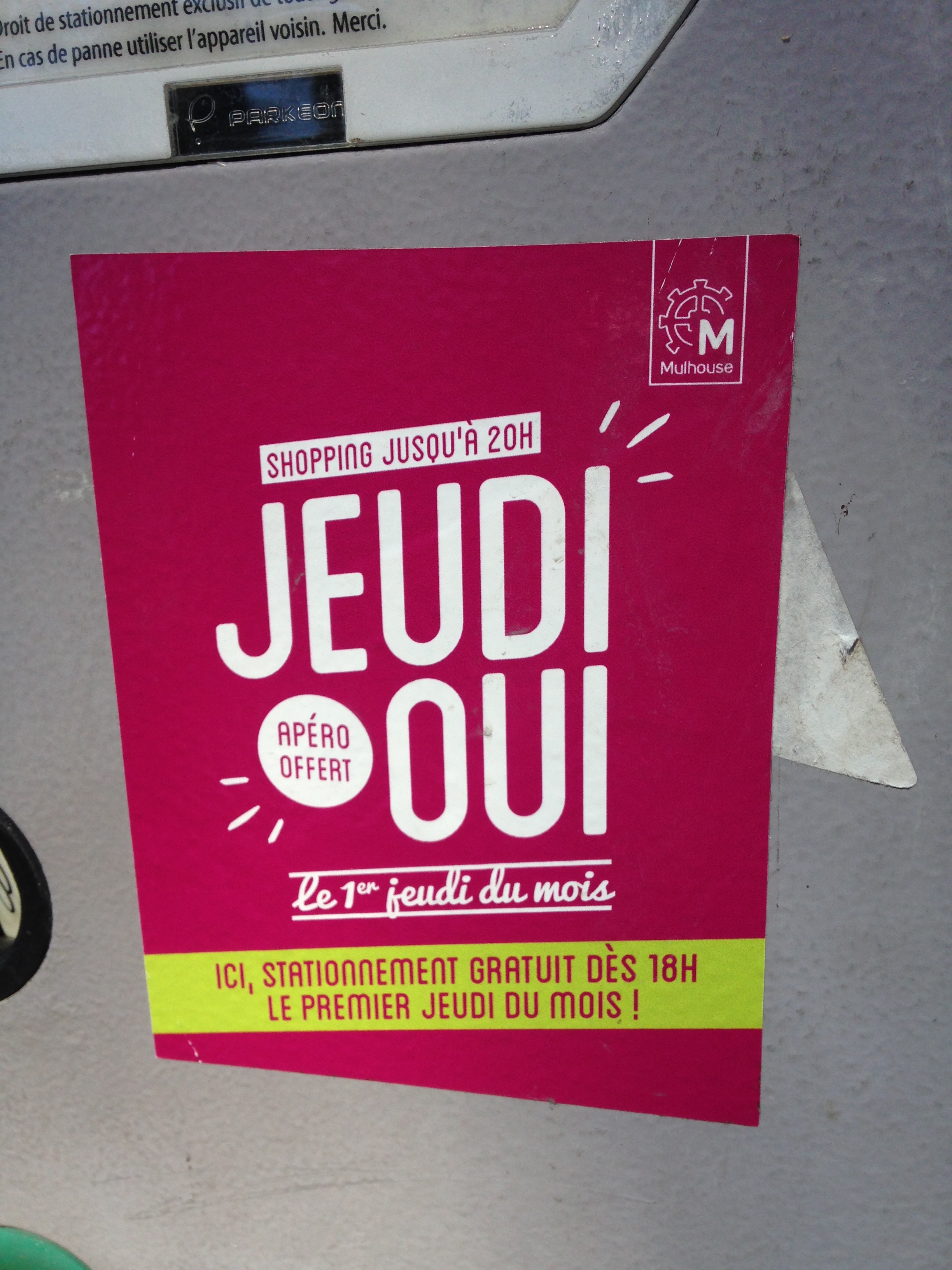 2016 Mulhouse affiche publicitaire Jeudi oui