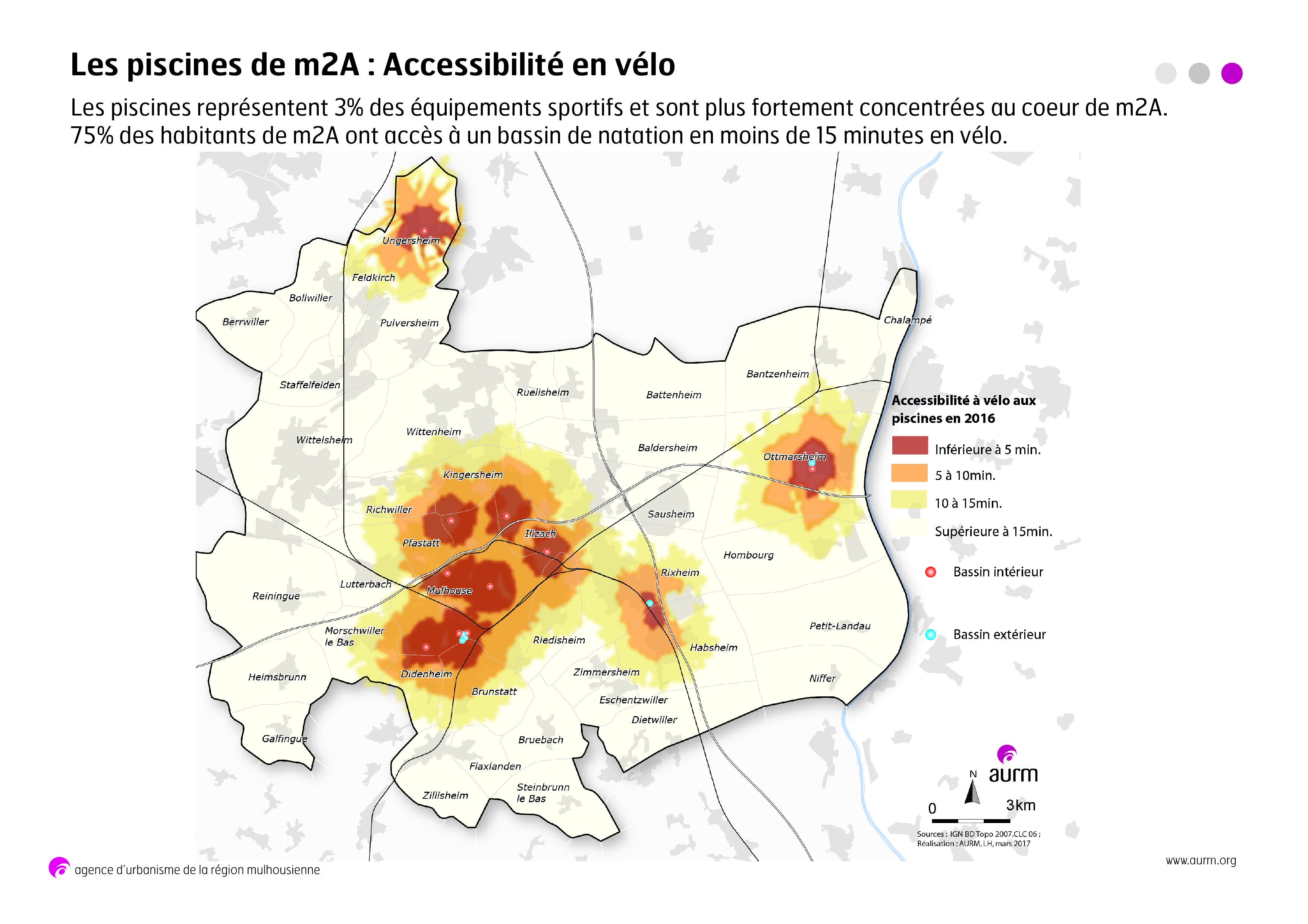 Accessibilité à vélo aux piscines 2016 - m2A