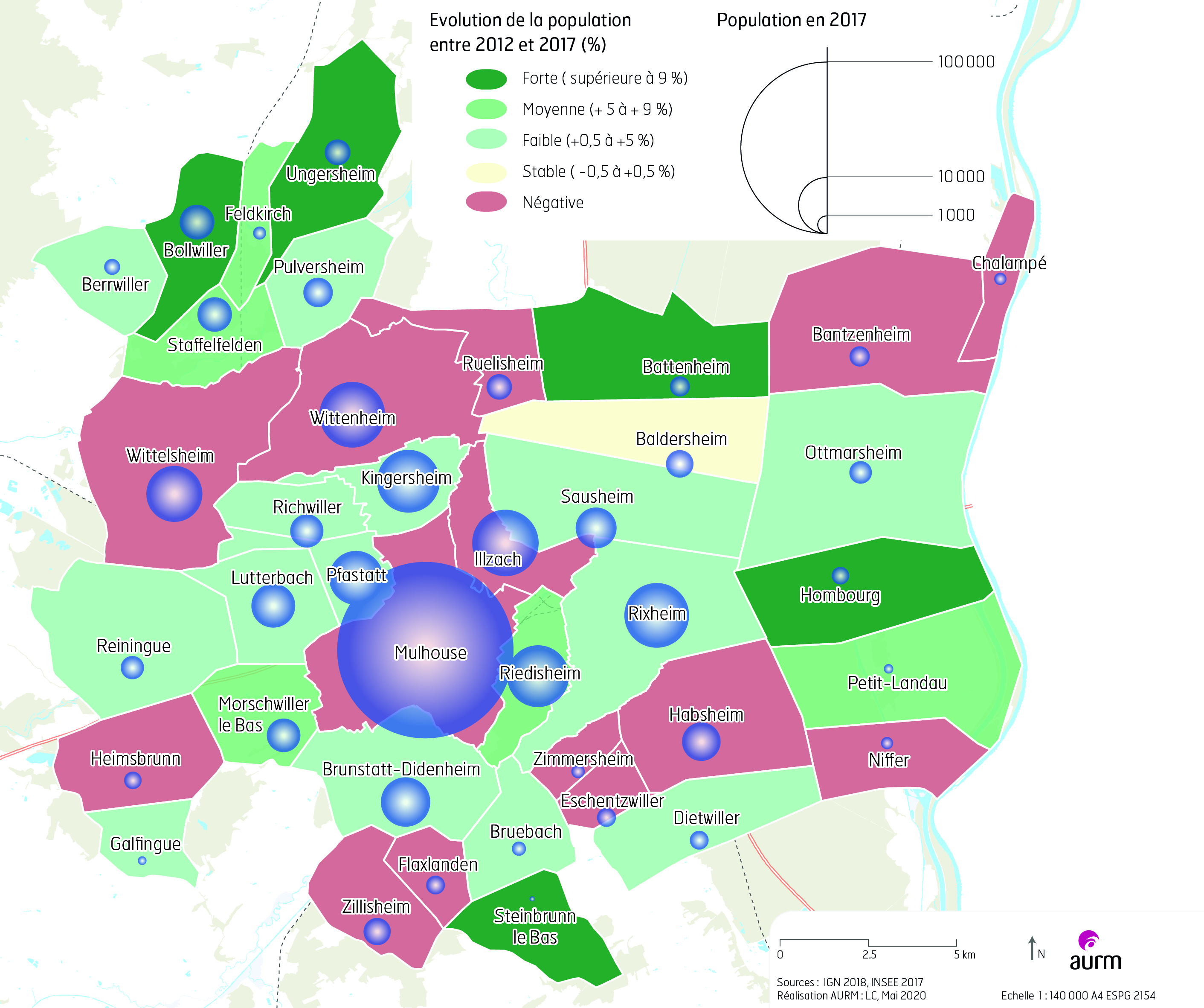 Dynamique démographique de la région mulhousienne