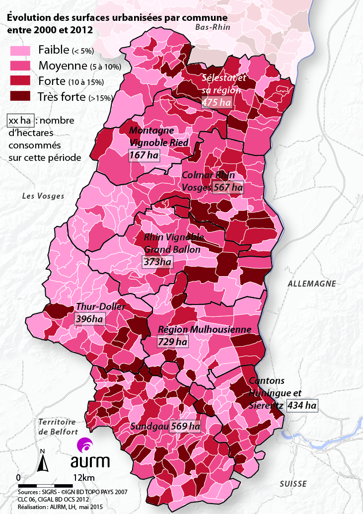 Evolution de la consommation foncière 2000 - 2012