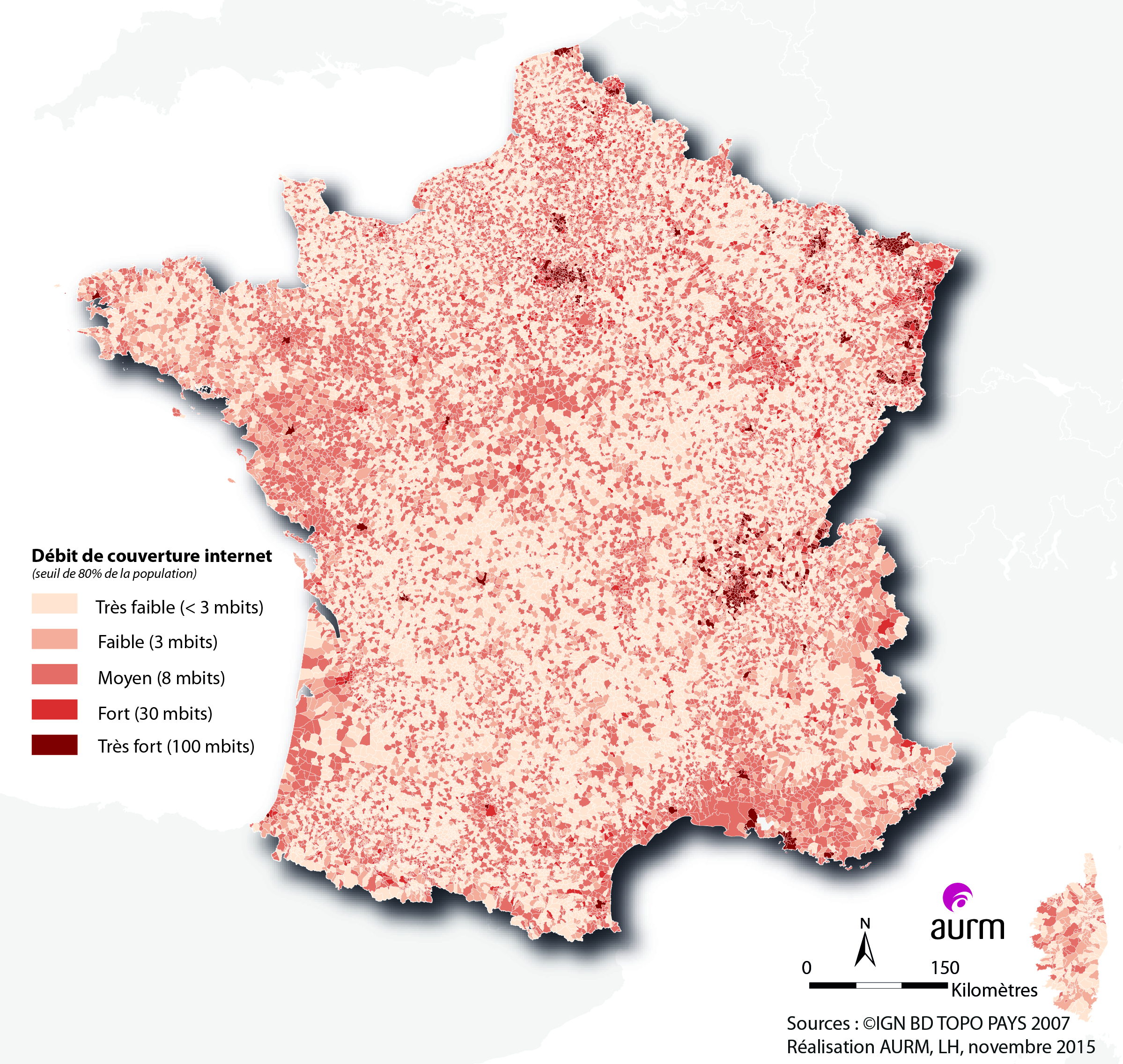 Le débit de couverture internet en France