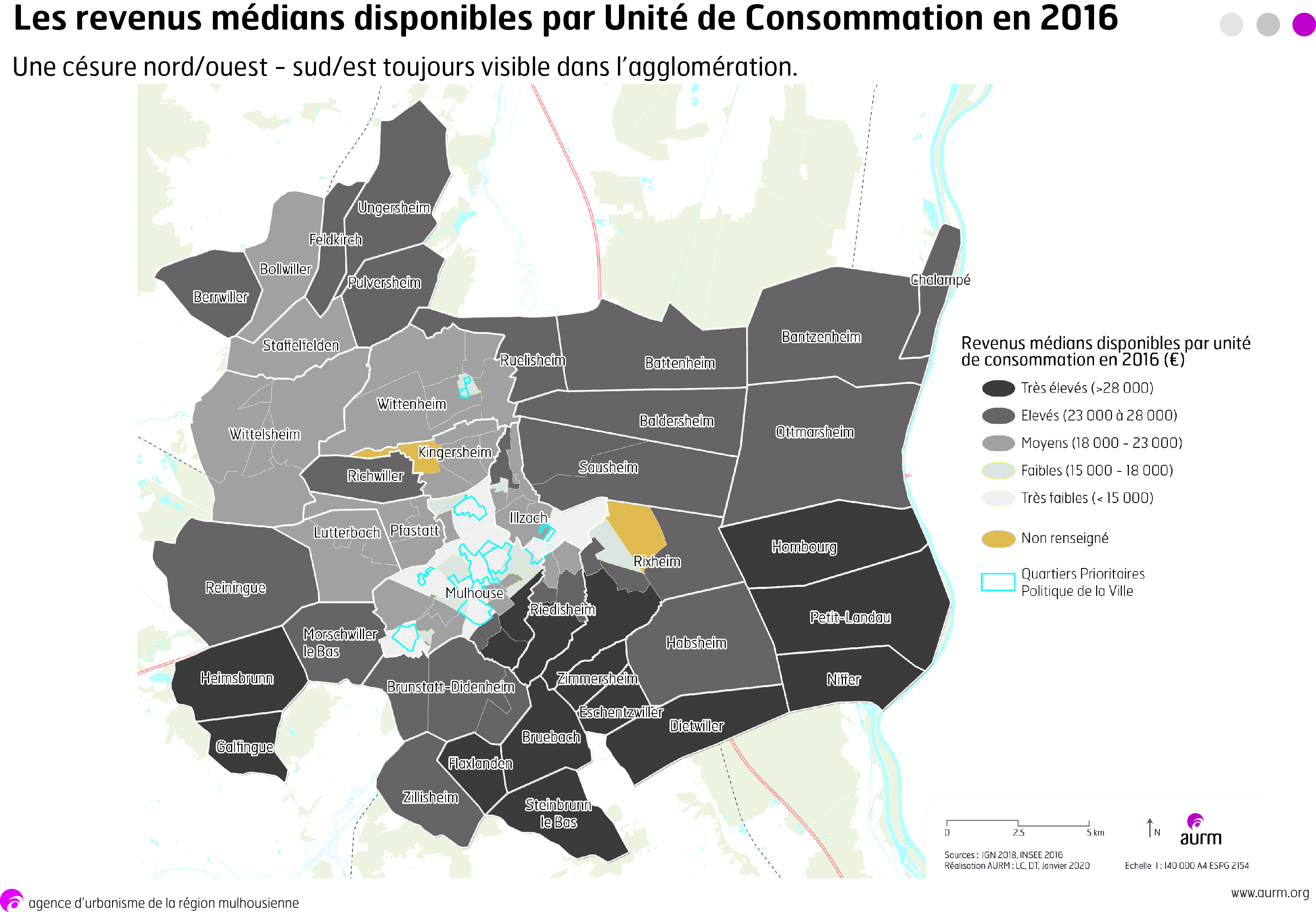 Le niveau de vie de l'agglomération mulhousienne