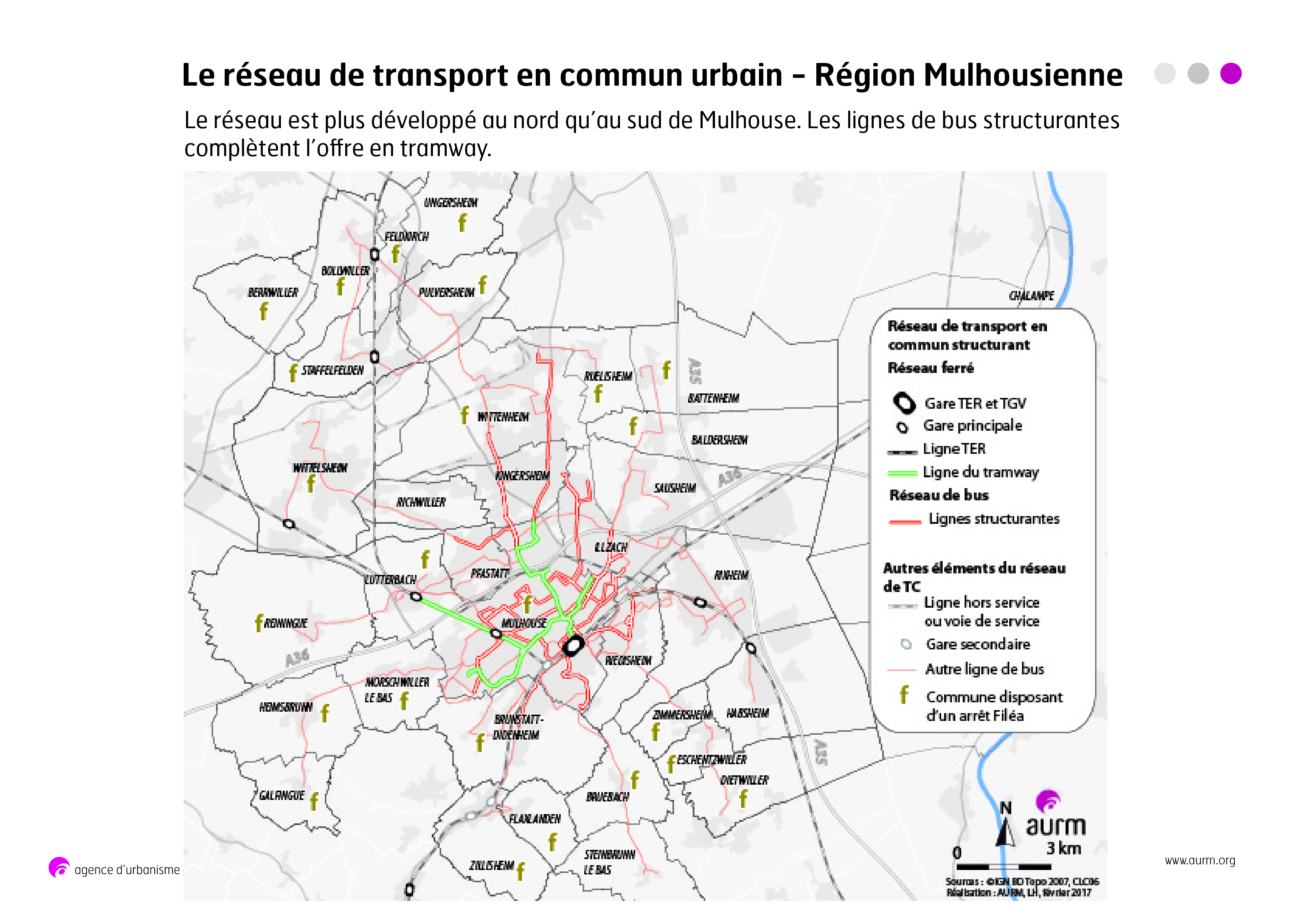 Le réseau de transport en commun structurant de m2A