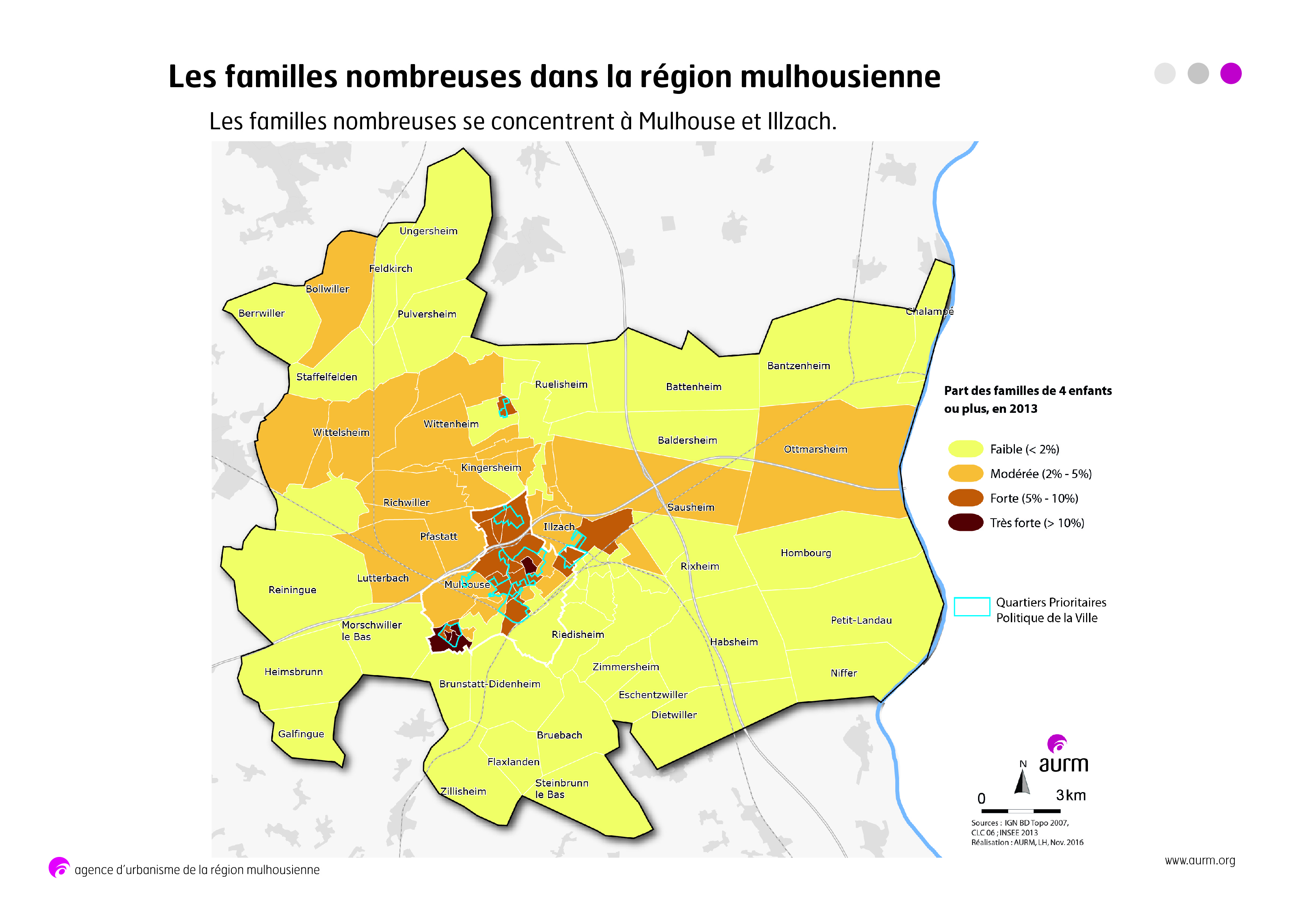 Les familles nombreuses en 2013