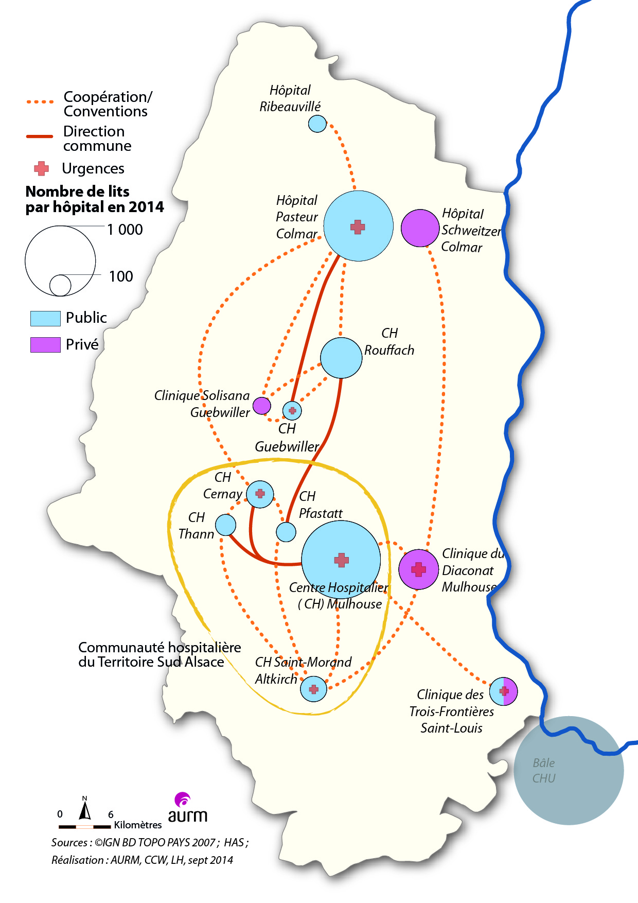 Les hôpitaux dans le Haut-Rhin en 2014