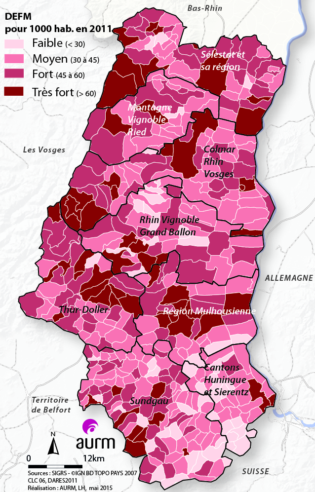 Part des DEFM pour 1000 habitants en 2011