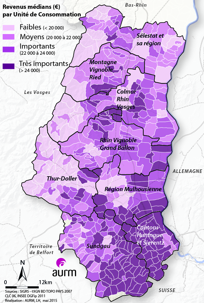 Revenu annuel par Unité de Consommation en 2011