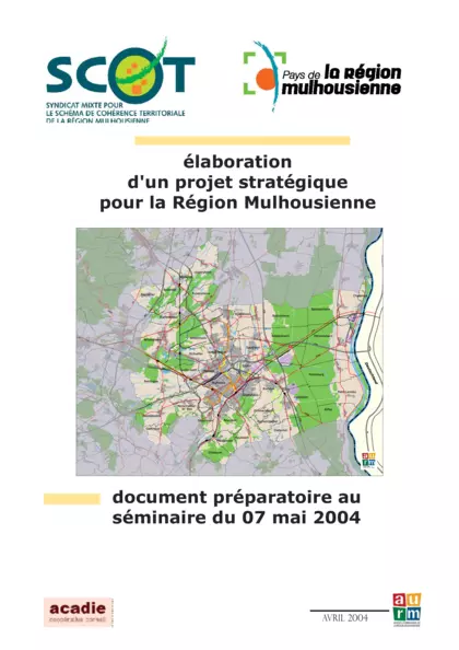 ELABORATION D'UN PROJET STRATEGIQUE POUR LA REGION MULHOUSIENNE : DOCUMENT PREPARATOIRE AU SEMINAIRE DU 07 MAI 2004