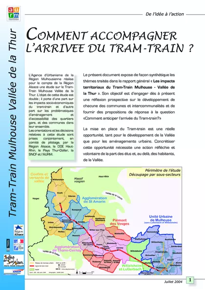 MULHOUSE-VALLEE DE LA THUR : COMMENT ACCOMPAGNER L'ARRIVEE DU TRAM TRAIN ?