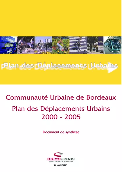 Plan de Déplacement Urbain 2000 - 2005 : Synthèse