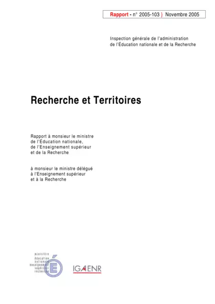 Recherche et territoires