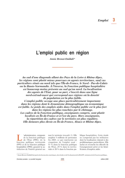 L'emploi public en région