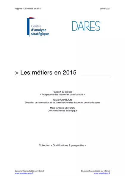 Les métiers en 2015