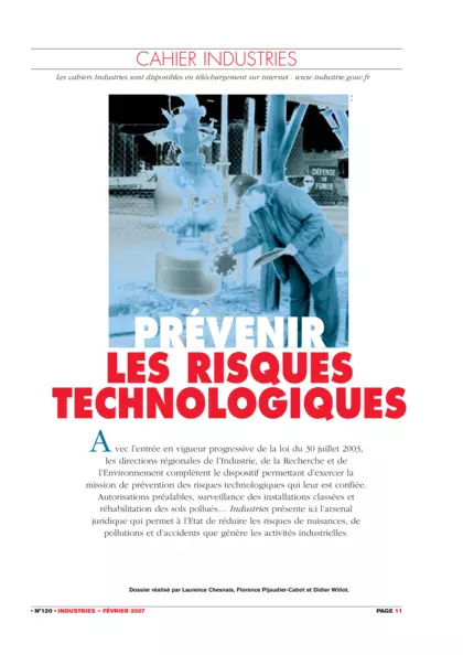 Prévenir les risques technologiques