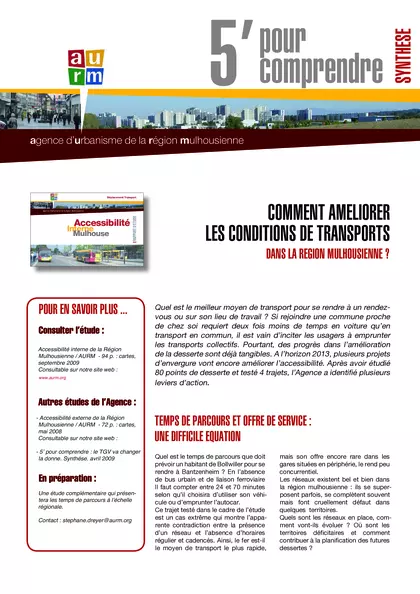 Comment améliorer les conditions de transport dans la région mulhousienne ?