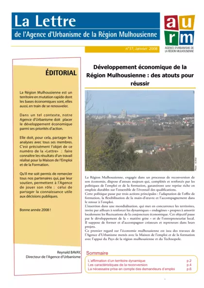 Lettre de l'agence : Développement économique de la Région Mulhousienne : des atouts pour réussir