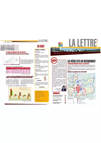 Lettre de l'agence : Les résultats du recensement. La région mulhousienne gagne 5 559 habitants