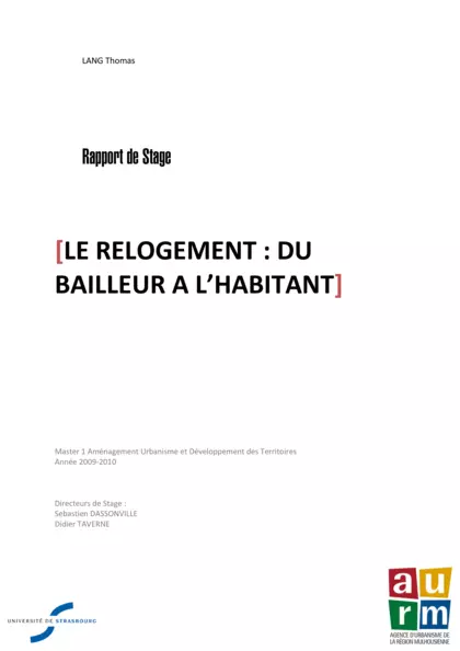 Le relogement : du bailleur à l'habitant