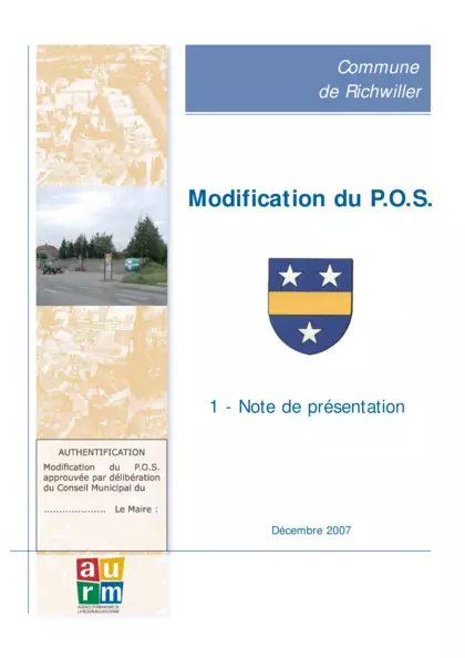 Commune de Richwiller : modification du POS