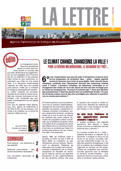 Lettre de l'agence : Le climat change, changeons la ville ! Pour la région mulhousienne, le scénario est prêt