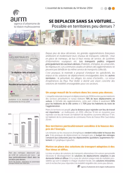 Essentiel de la matinale : Se Déplacer sans sa voiture : Possible en territoire peu denses ?