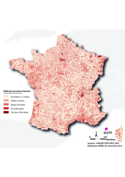 Le débit de couverture internet en France