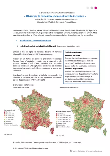 Observer la cohésion sociale et la ville inclusive