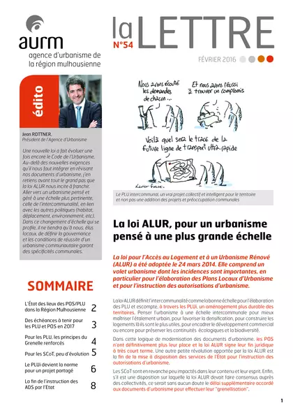 Lettre de l'agence : La loi ALUR, pour un urbanisme pensé à une plus grande échelle