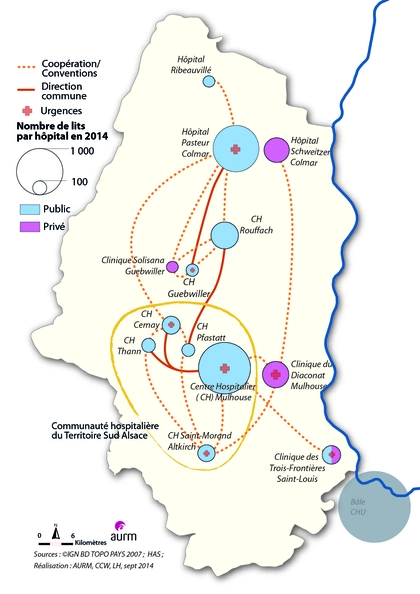 Les hôpitaux dans le Haut-Rhin en 2014