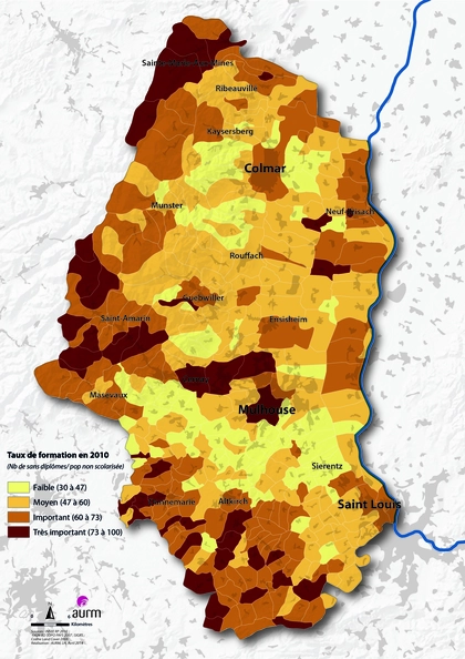 Taux de formation en 2010 dans le Haut-Rhin