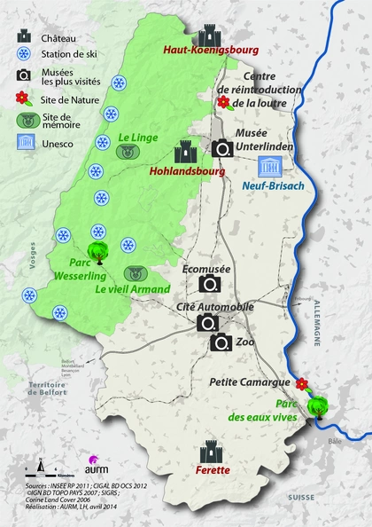 Activités touristiques en 2014 dans le Haut-Rhin