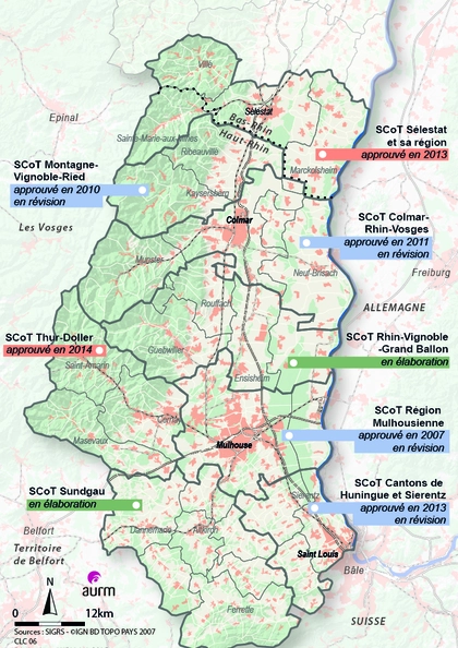 Situation des SCoTs dans le Haut-Rhin