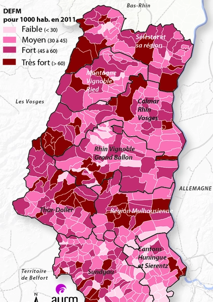 Part des DEFM pour 1000 habitants en 2011