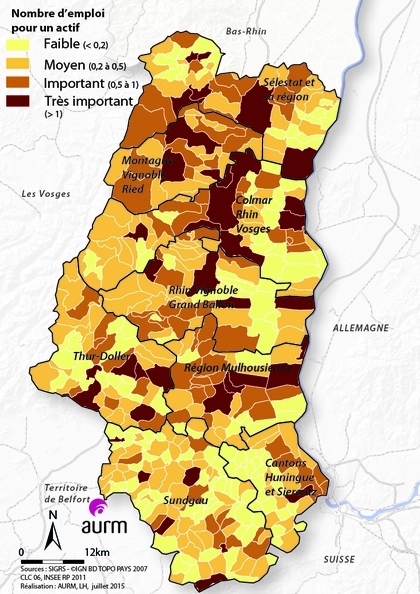 Nombre d 'emplois pour un actif