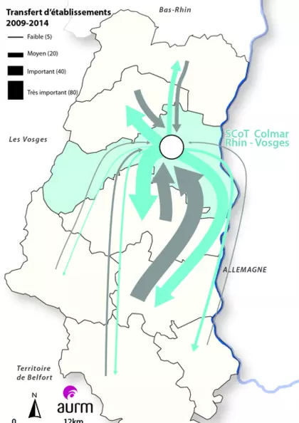 Les transferts d'établissements 2009 - 2014