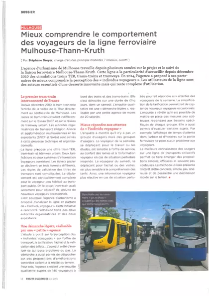 Mieux comprendre le comportement des voyageurs de la ligne ferriviaire Mulhouse-Thann-Kruth