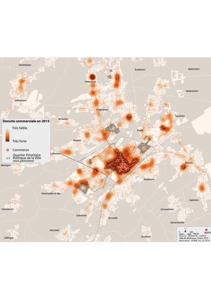 La densité commerciale en 2015