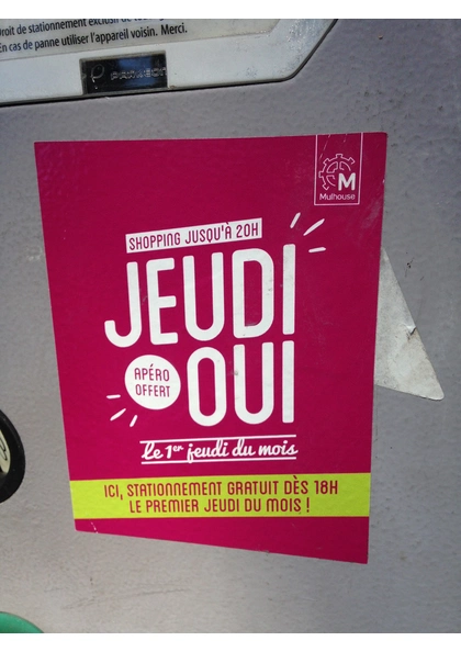 2016 Mulhouse affiche publicitaire Jeudi oui