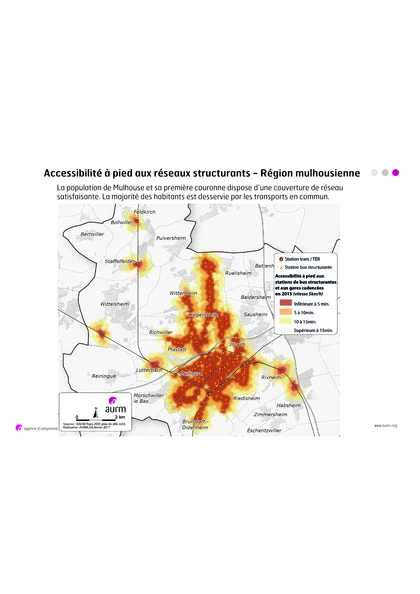 Accessibilité à pied aux réseaux structurant