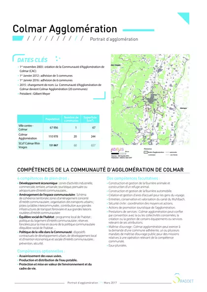 SRADDET : Portrait d'agglomération : Colmar Agglomération