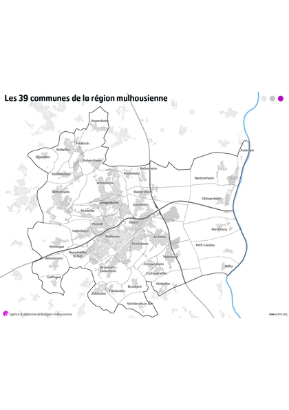 Communes de la Région Mulhousienne en 2017