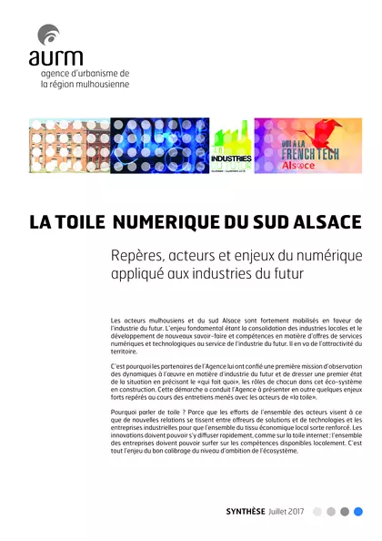 La toile numérique du sud Alsace : Repères, acteurs et enjeux du numérique appliqué aux industries du futur : synthèse